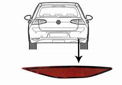 REFLECTOR RECHTS3/5 DeursNiet R-Line VOLKSWAGEN