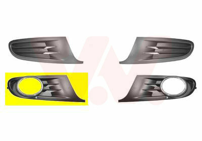 Mistlampgrille voorbumper rechts +Chroom VOLKSWAGEN Golf 6 C