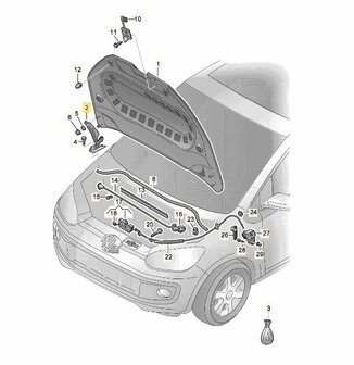 Motorkapscharnier rechts Volkswagen Up