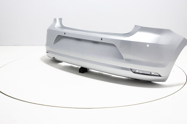 Achterbumper +PDC +Uitlaatgat Volkswagen Polo 6C REFLEXSILVER (LA7W)