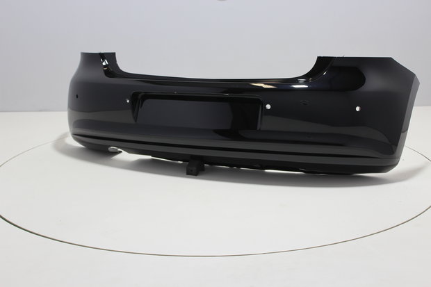 Achterbumper +PDC +Uitlaatgat Volkswagen Polo 6R DEEPBLACK (LC9X)