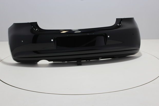 Achterbumper +PDC +Uitlaatgat Volkswagen Polo 6R BRILJANTSCHWARZ (L041)