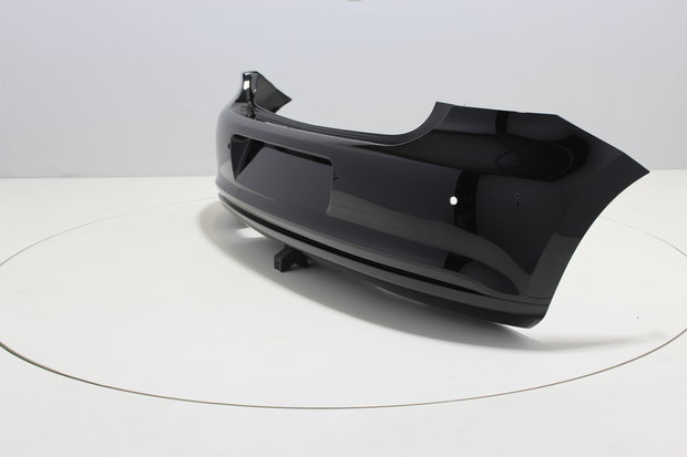 Achterbumper +PDC +Uitlaatgat Volkswagen Polo 6R BRILJANTSCHWARZ (L041)