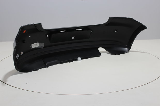 Achterbumper +PDC +Uitlaatgat Volkswagen Polo 6R BRILJANTSCHWARZ (L041)